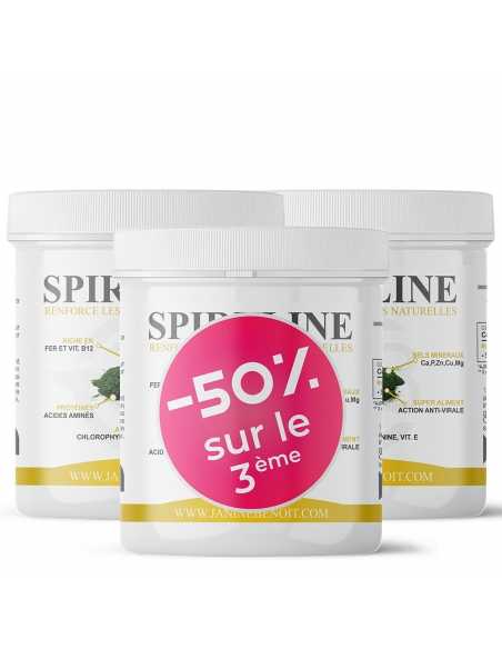 Spiruline - Complément alimentaire - Algues naturelles - Lot de 3