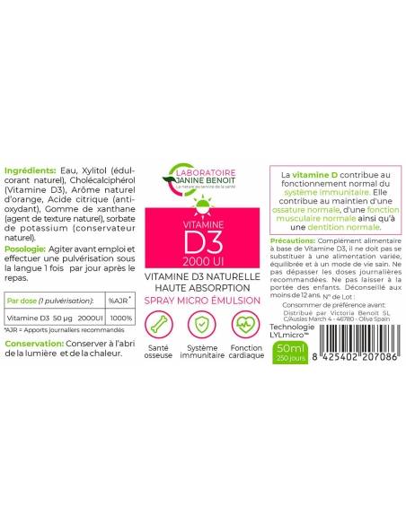 Vitamine D3 Spray Microémulsion - LylMicro™ etiquette