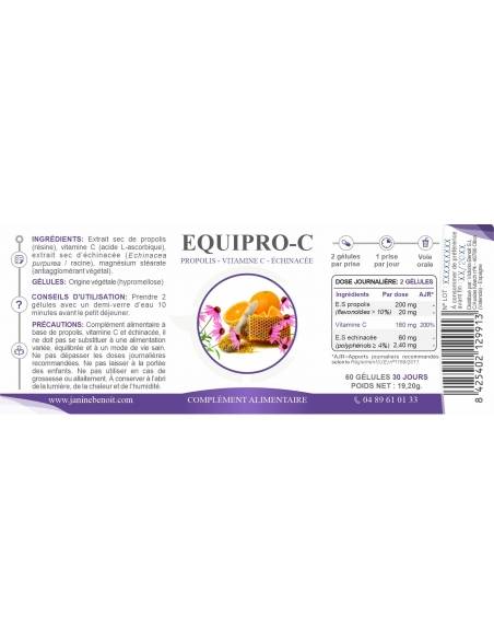 EQUIPRO C - Complément alimentaire - Equinacée - Propolis - Vitamine C