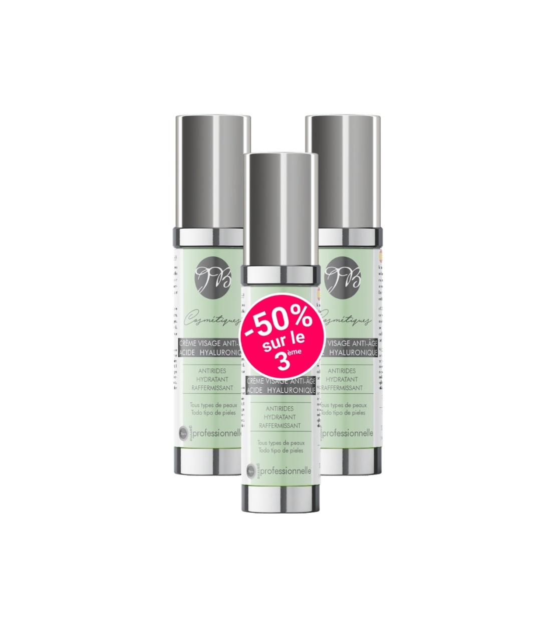 JB Cosmétiques Crème visage : produit hydratant anti-âge.