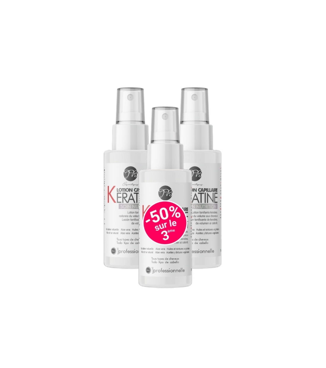 Keratine lotion : formule concentrée anti-chute de cheveux.