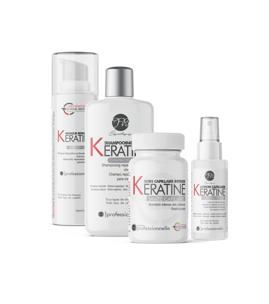 Gamme complète Keratine : Soins intensifs anti-chute de cheveux.